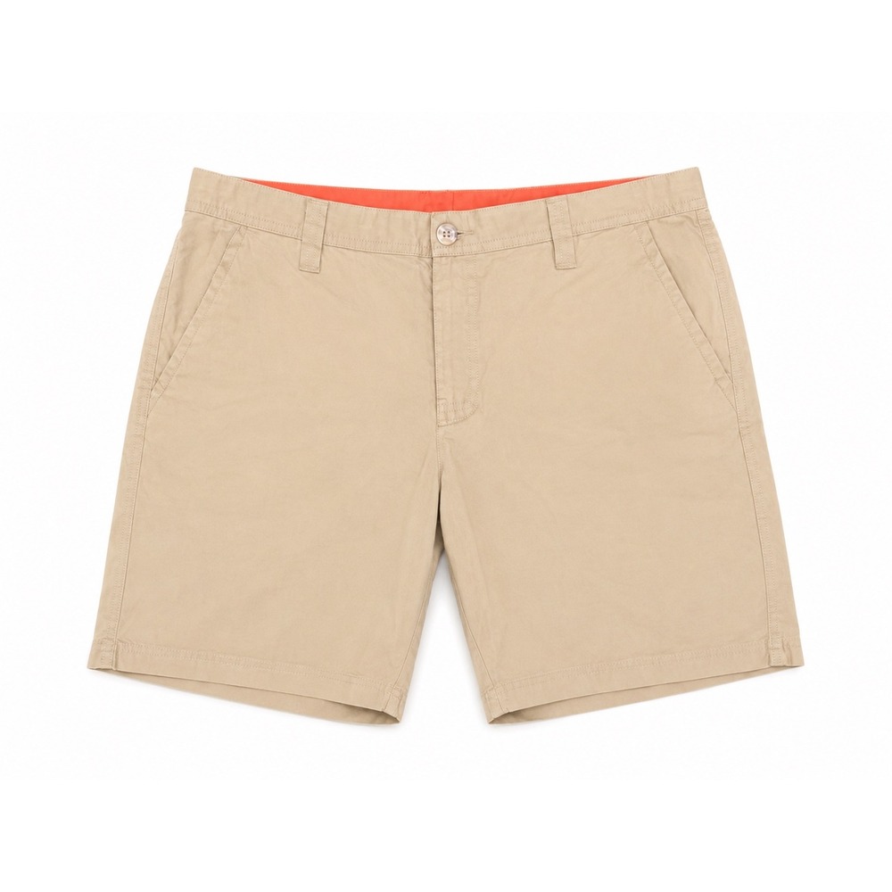 Columbia Mens Khaki Chino Shorts Size 34 Beige Casual Flat Front Cotton
